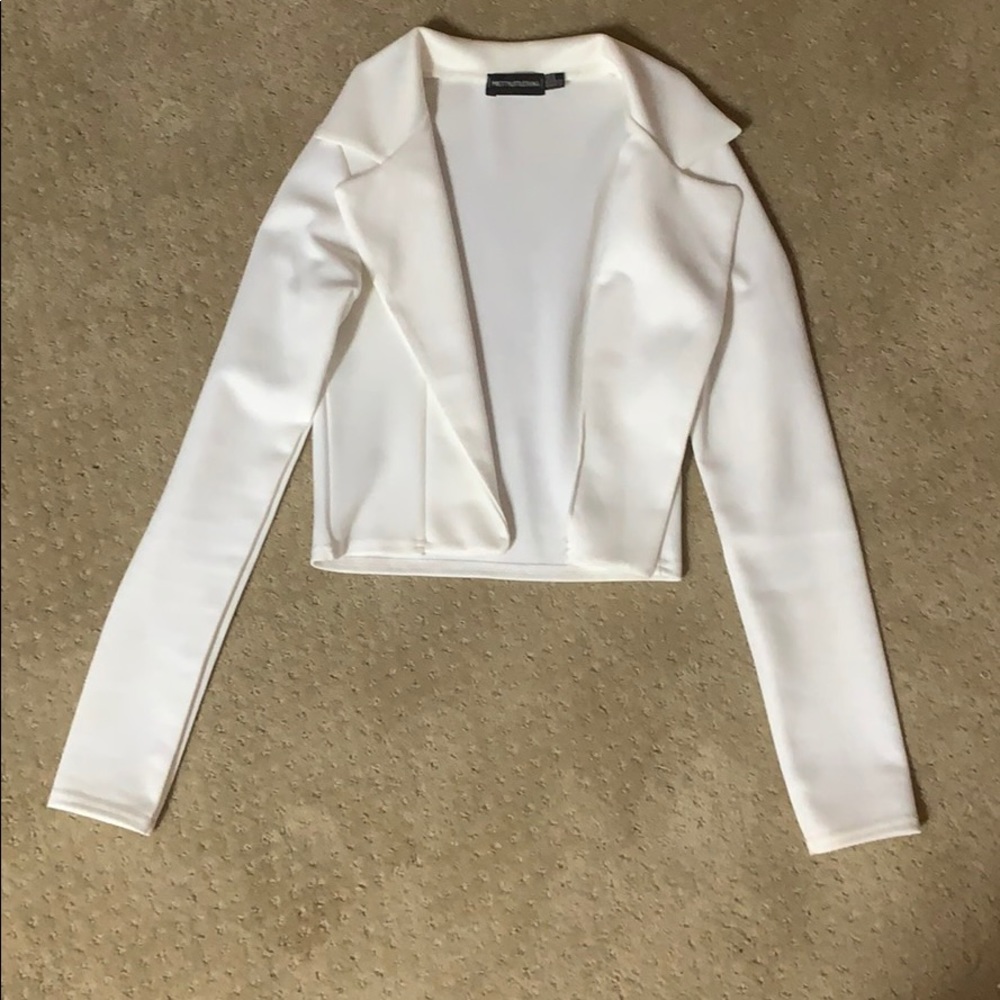 Cropped white blazer from fashion nova size S